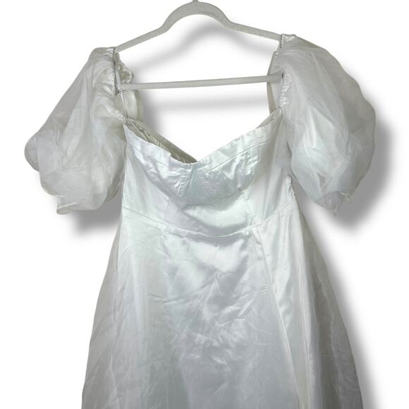 Lulus True Excellence White Bustier Sweetheart Off-The-Shoulder Gown Dress Large - Picture 5 of 10